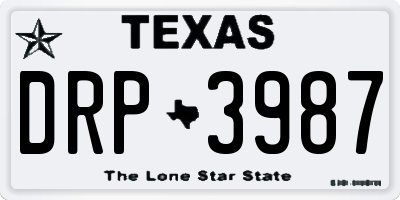 TX license plate DRP3987