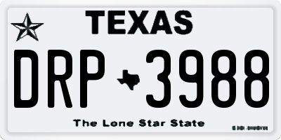 TX license plate DRP3988