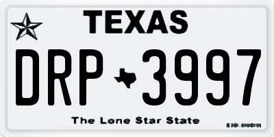 TX license plate DRP3997