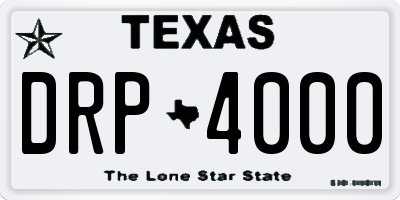 TX license plate DRP4000
