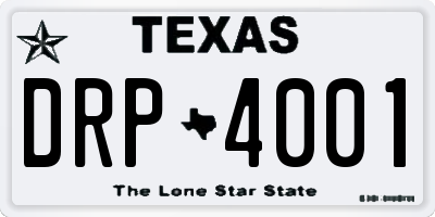 TX license plate DRP4001