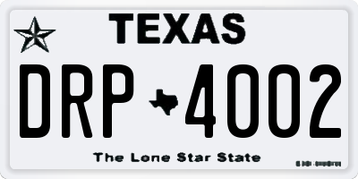 TX license plate DRP4002