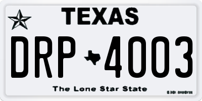 TX license plate DRP4003