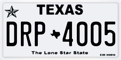 TX license plate DRP4005