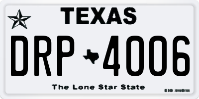TX license plate DRP4006