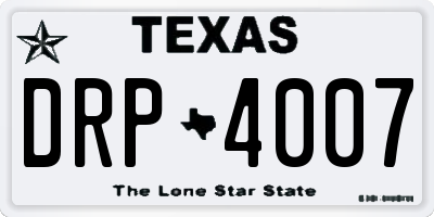 TX license plate DRP4007