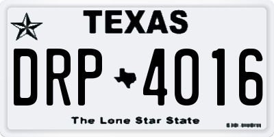 TX license plate DRP4016