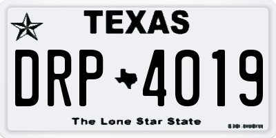 TX license plate DRP4019