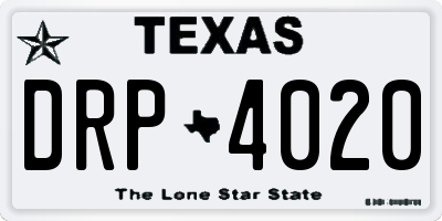 TX license plate DRP4020