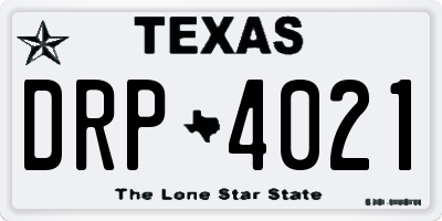 TX license plate DRP4021