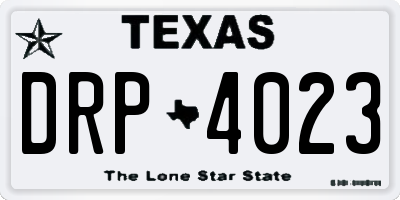 TX license plate DRP4023
