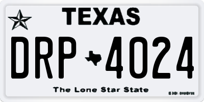 TX license plate DRP4024