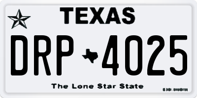 TX license plate DRP4025