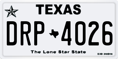 TX license plate DRP4026