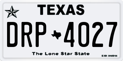 TX license plate DRP4027
