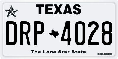 TX license plate DRP4028