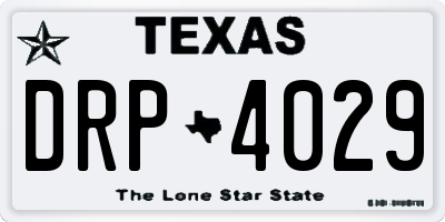 TX license plate DRP4029