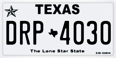 TX license plate DRP4030