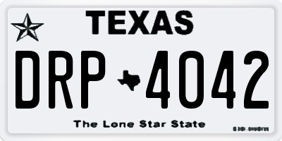 TX license plate DRP4042