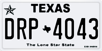 TX license plate DRP4043