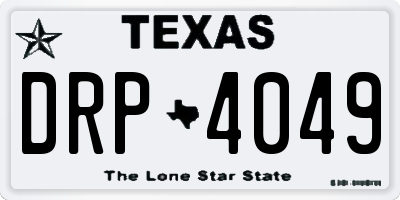 TX license plate DRP4049