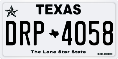 TX license plate DRP4058