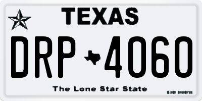 TX license plate DRP4060