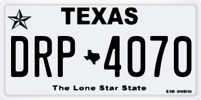 TX license plate DRP4070