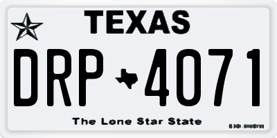 TX license plate DRP4071