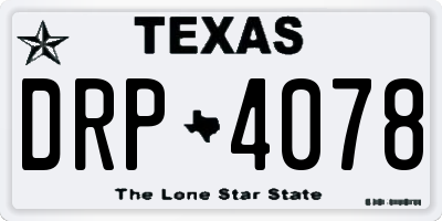 TX license plate DRP4078