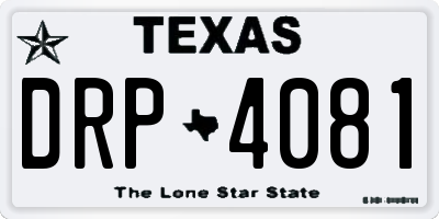 TX license plate DRP4081