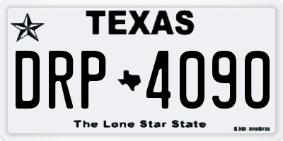 TX license plate DRP4090