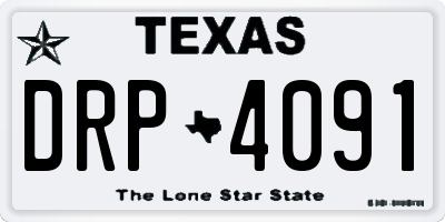 TX license plate DRP4091