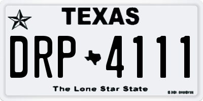 TX license plate DRP4111