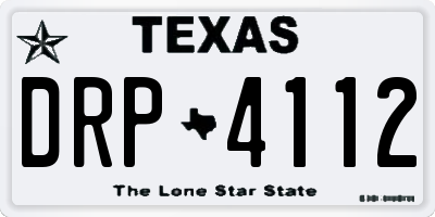 TX license plate DRP4112