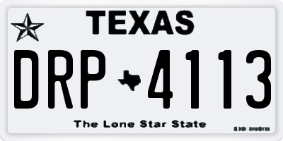 TX license plate DRP4113