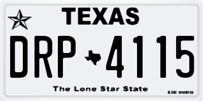 TX license plate DRP4115