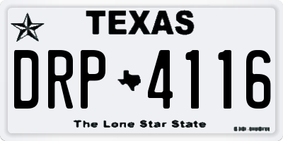 TX license plate DRP4116