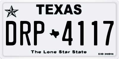 TX license plate DRP4117