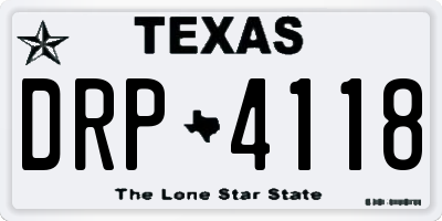 TX license plate DRP4118