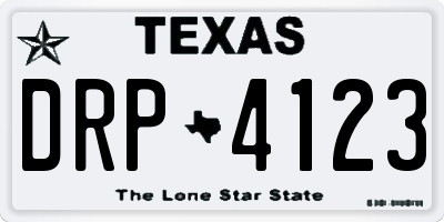 TX license plate DRP4123