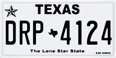 TX license plate DRP4124