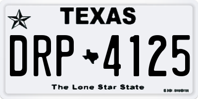 TX license plate DRP4125