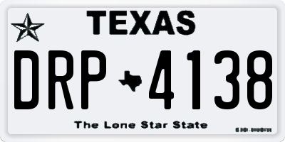 TX license plate DRP4138