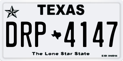 TX license plate DRP4147
