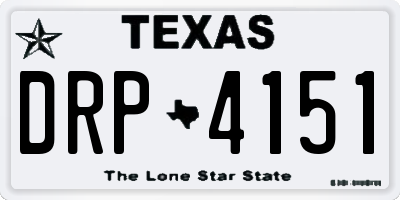 TX license plate DRP4151