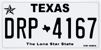 TX license plate DRP4167