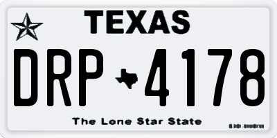 TX license plate DRP4178