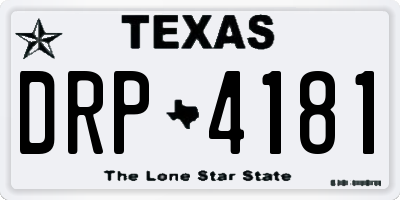 TX license plate DRP4181
