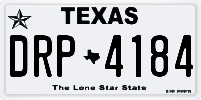 TX license plate DRP4184
